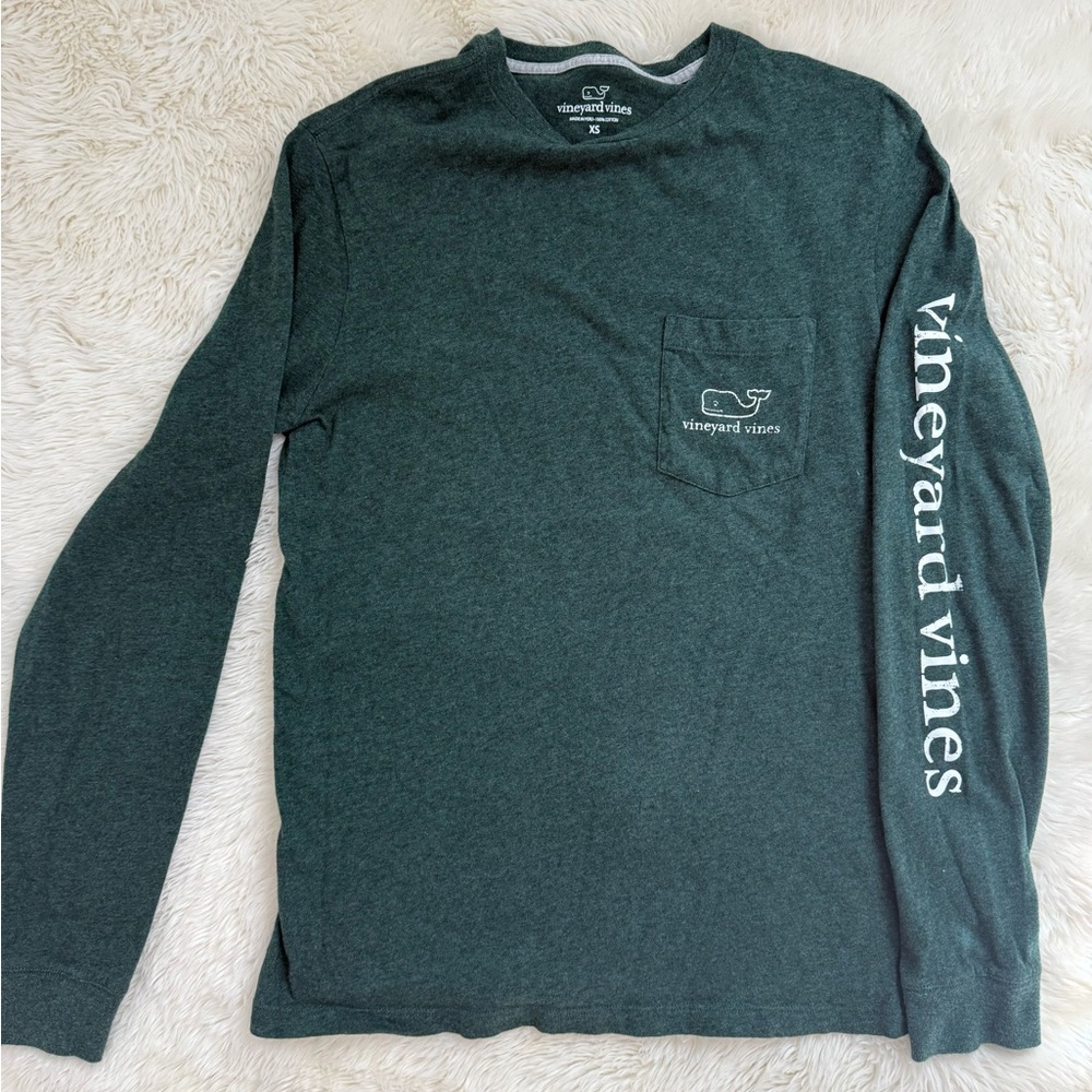 Vineyard Vines Dark Green Logo Long Sleeve